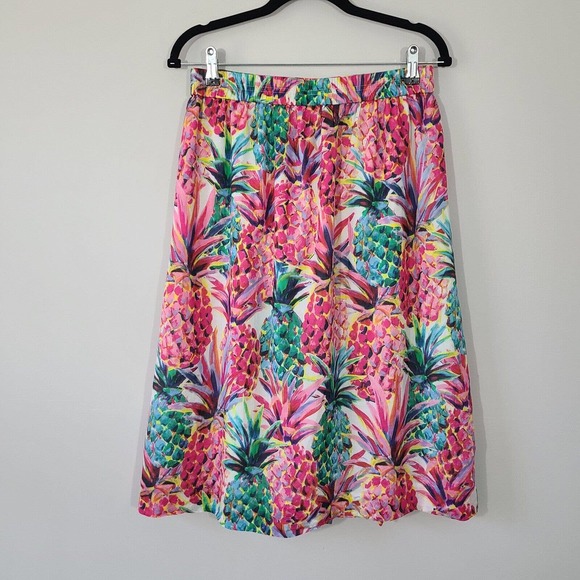 J. Crew Factory Floral Midi Skirt - Pink and Green - Picture 10 of 12